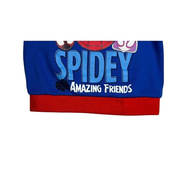 Marvel Amazing Friends Spiderman Fleece Sweatshirt Toddler 2T Superhero Red Blue - Picture 6 of 10